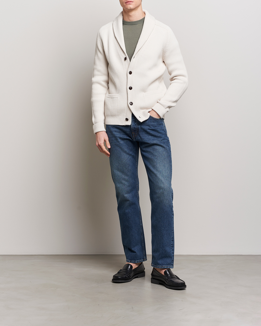 Hombres | Jerséis y prendas de punto | Morris | Brayden Shawl Cardigan White