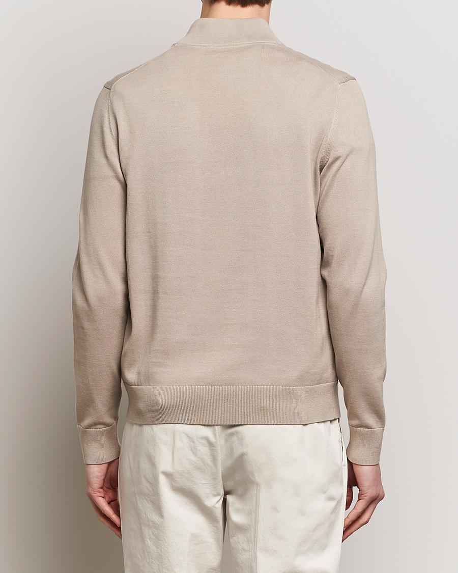 Hombres | Jerséis y prendas de punto | Morris | Riley Cotton Half Zip Khaki