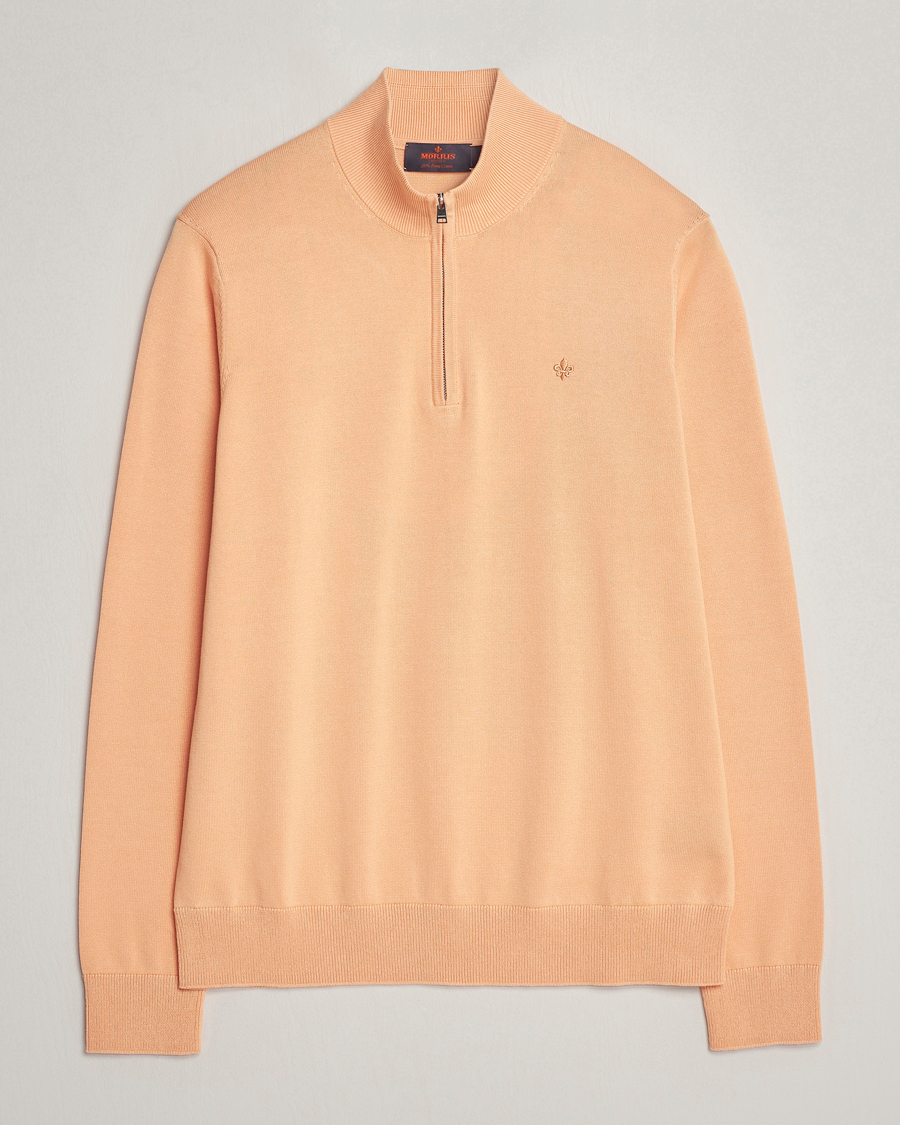Hombres | Jerséis y prendas de punto | Morris | Riley Cotton Half Zip Orange