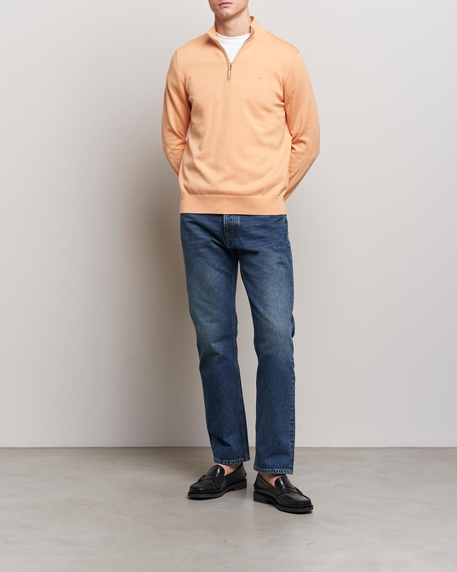 Hombres | Jerséis y prendas de punto | Morris | Riley Cotton Half Zip Orange