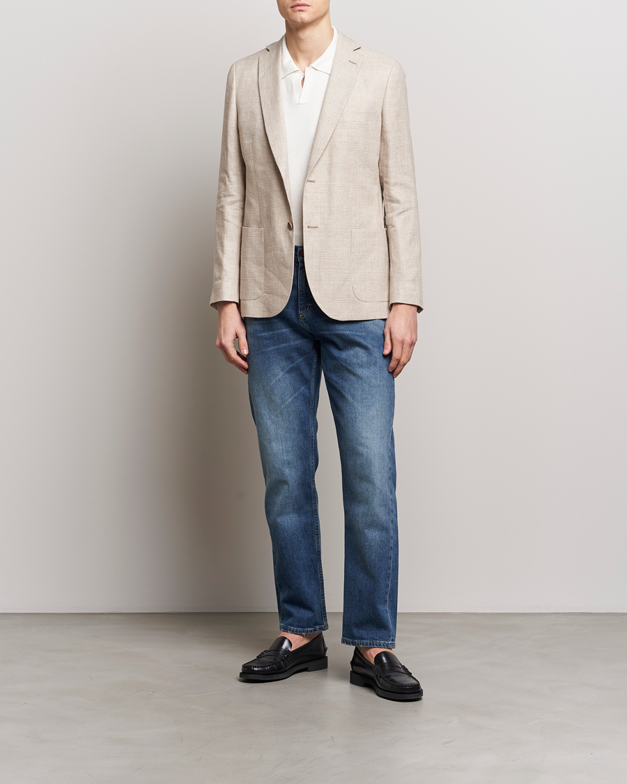 Hombres | Blazers | Morris | Archie Cotton Glencheck Blazer Khaki