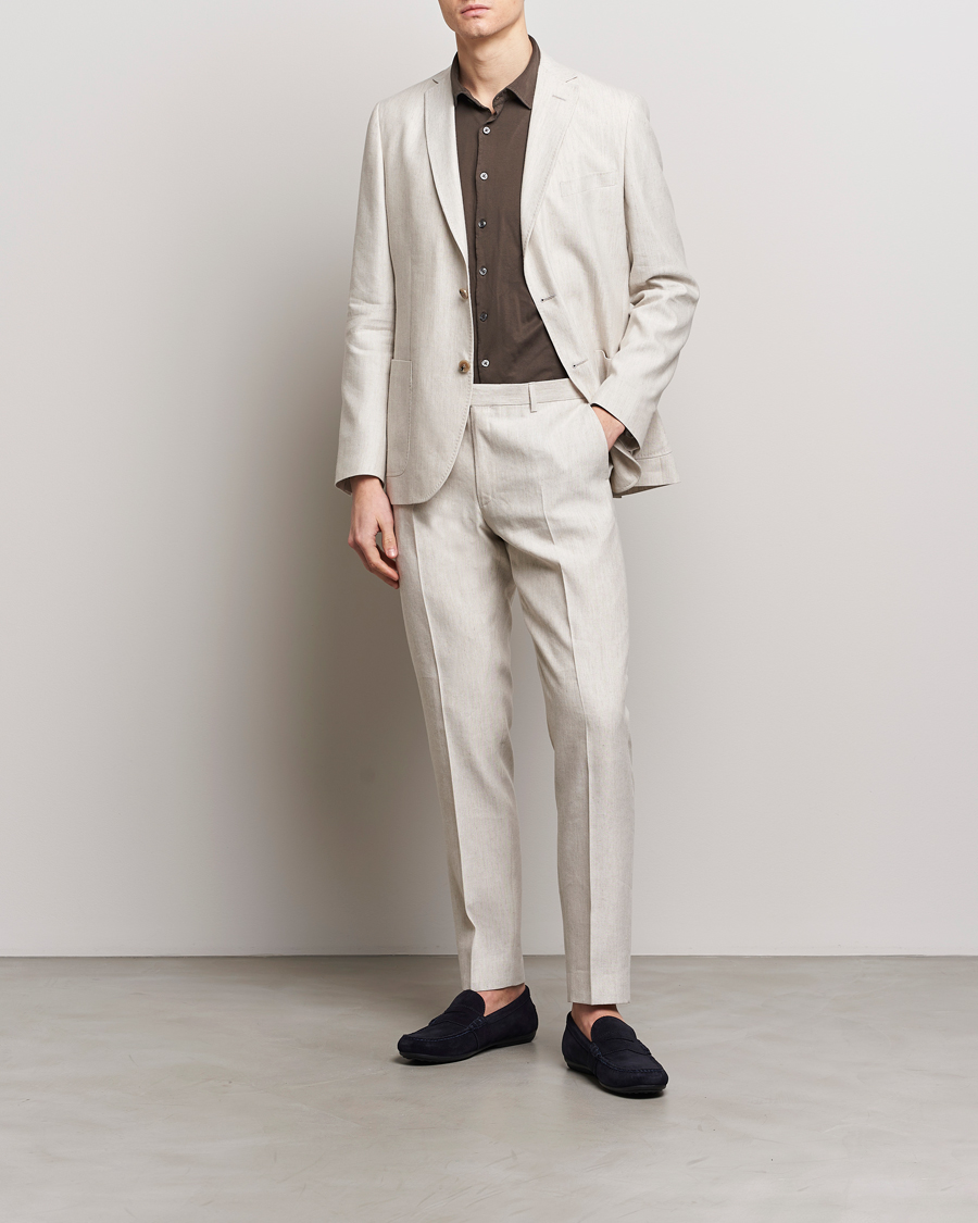 Hombres | Pantalones | Morris | Bobby Linen Suit Trousers Khaki