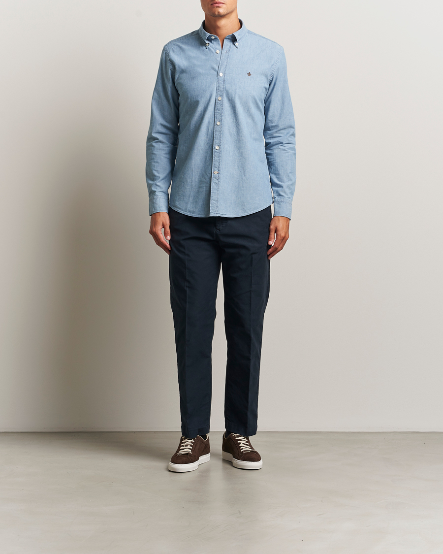 Hombres | Camisas | Morris | Slim Fit Chambray Shirt Blue