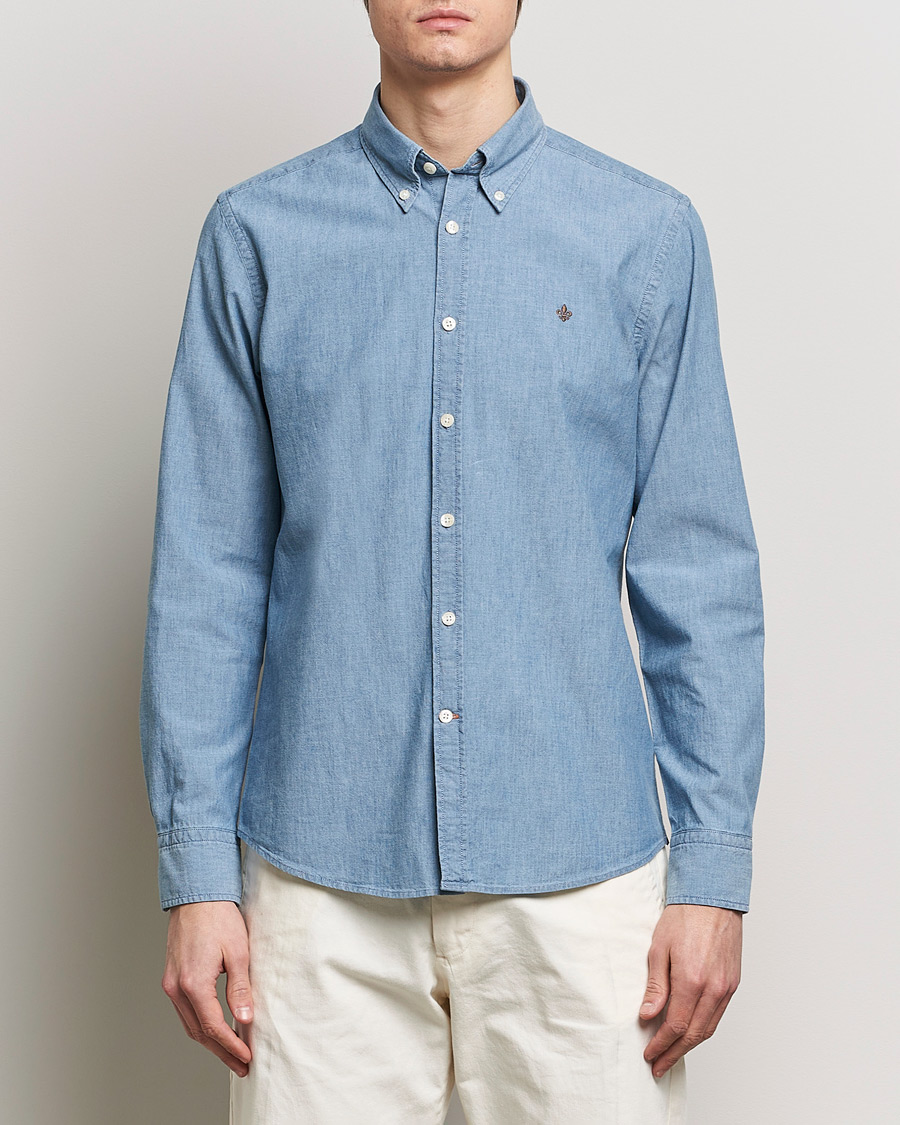 Hombres | Casual | Morris | Slim Fit Chambray Shirt Blue