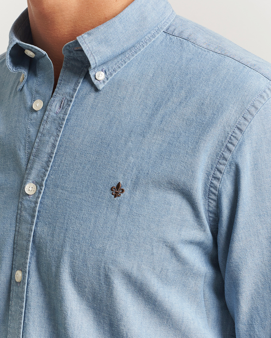 Hombres | Camisas | Morris | Slim Fit Chambray Shirt Blue