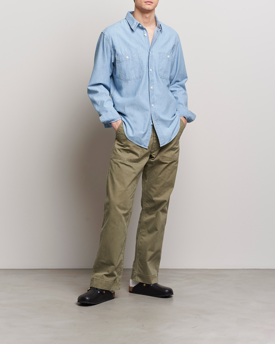 Hombres | Camisas | Filson | Chambray CPO Shirt Light Indigo