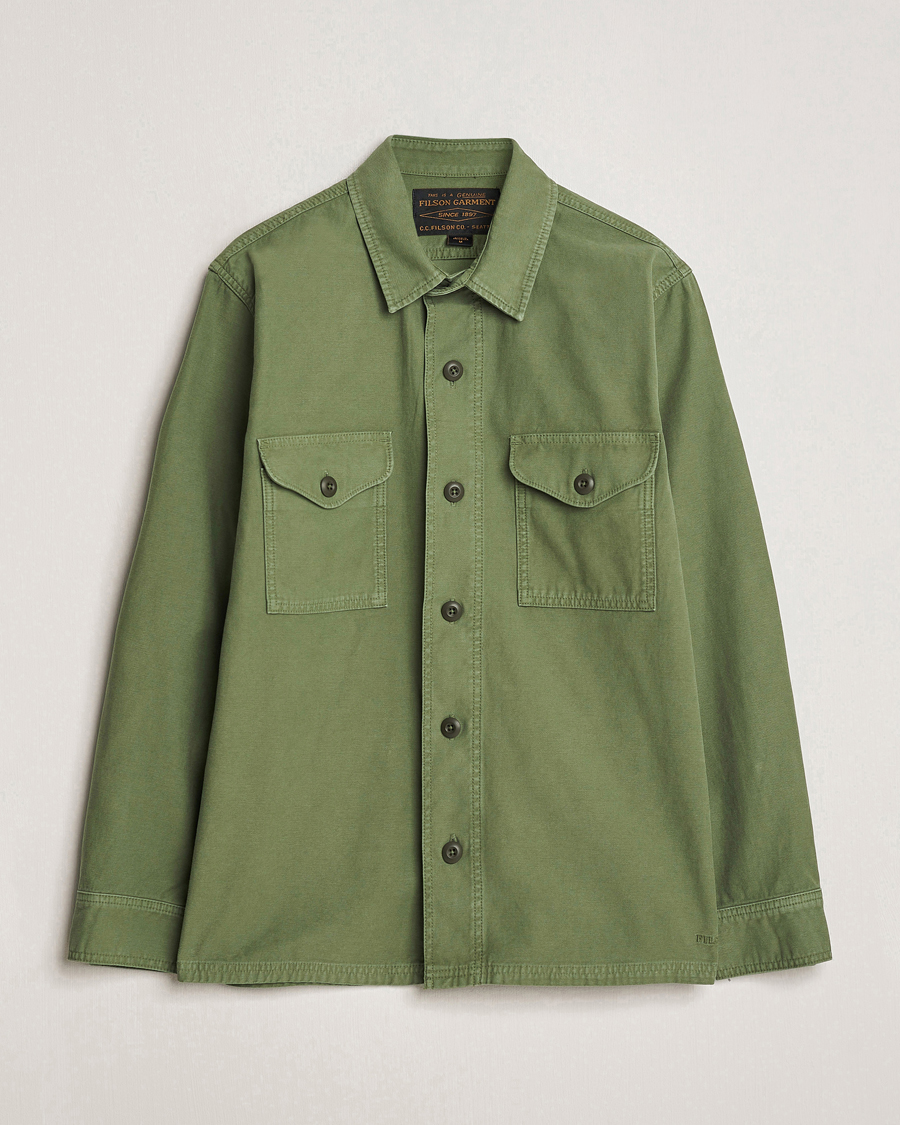 Hombres | Abrigos y chaquetas | Filson | Reverse Sateen Jac-Shirt Washed Green