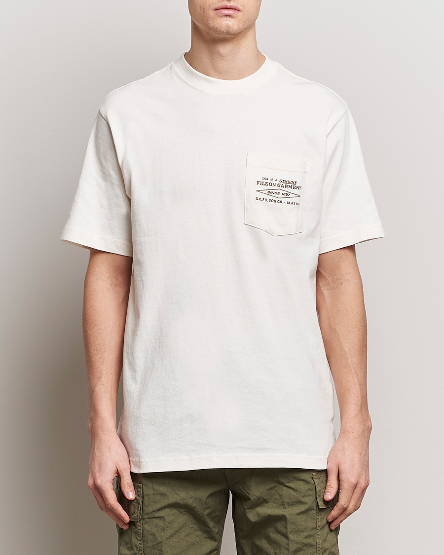 Hombres | Filson | Filson | Embroidered Pocket T-Shirt Off White