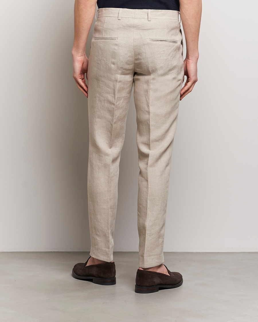 Hombres | Pantalones | Oscar Jacobson | Denz Linen Trousers Beige