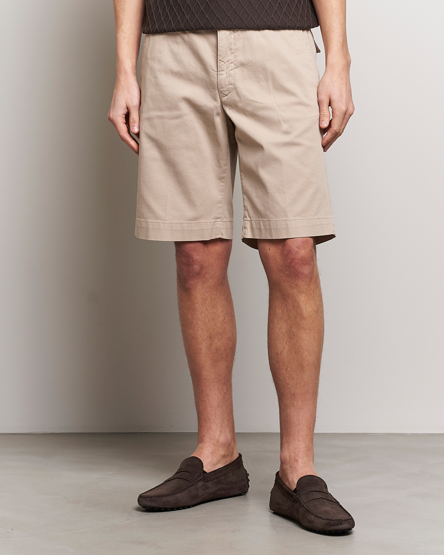 Hombres | Pantalones cortos | Oscar Jacobson | Teodor Cotton Shorts Beige