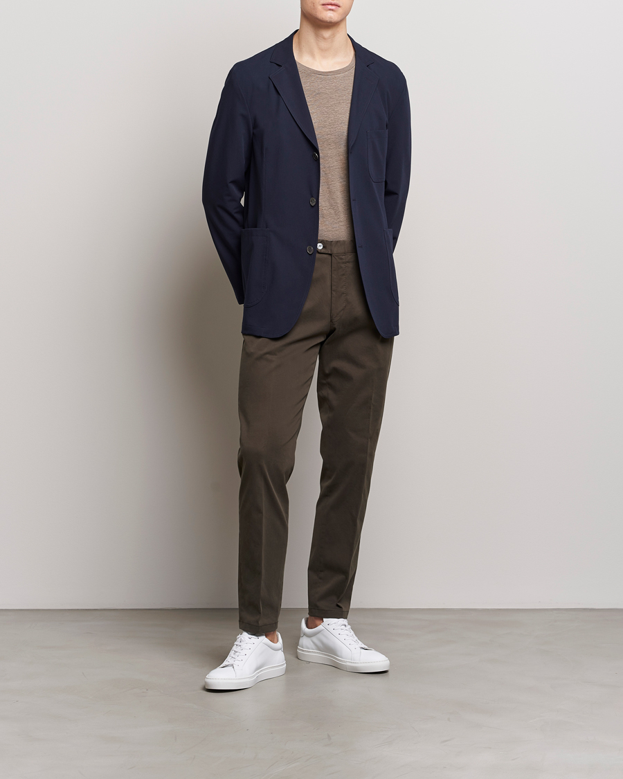 Hombres | Pantalones | Oscar Jacobson | Denz Casual Cotton Trousers Olive