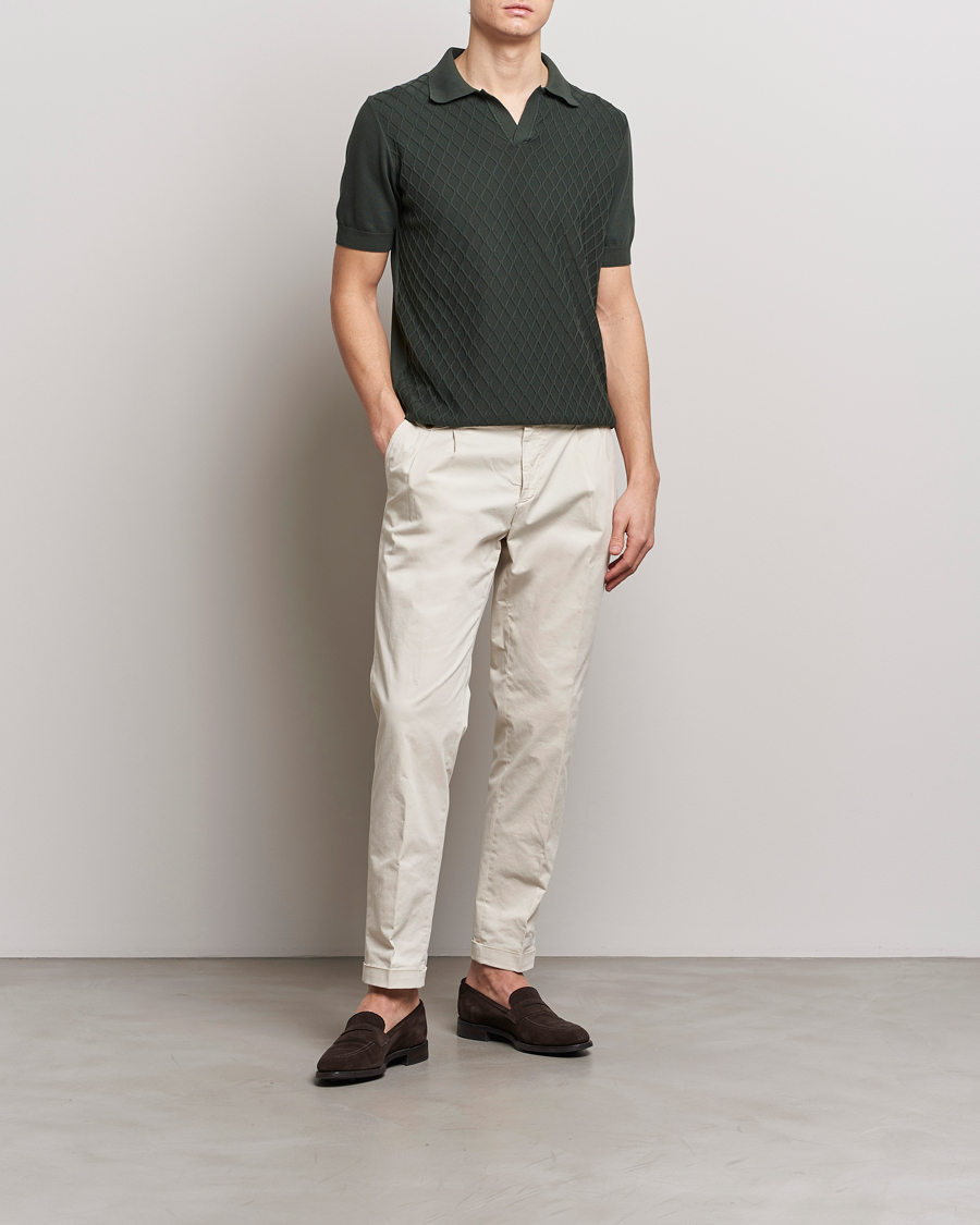 Hombres | Polos | Oscar Jacobson | Mirza Structured Cotton Polo Olive