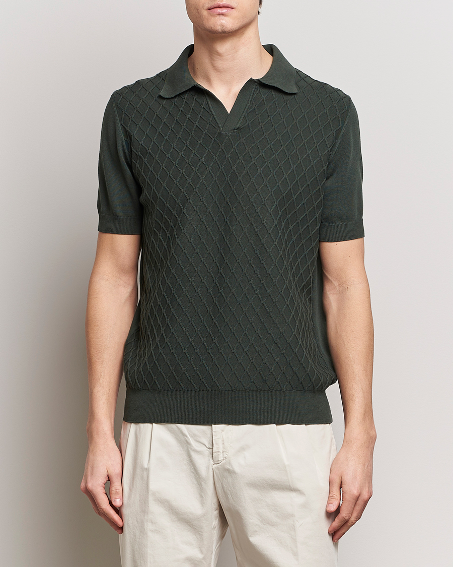 Hombres |  | Oscar Jacobson | Mirza Structured Cotton Polo Olive