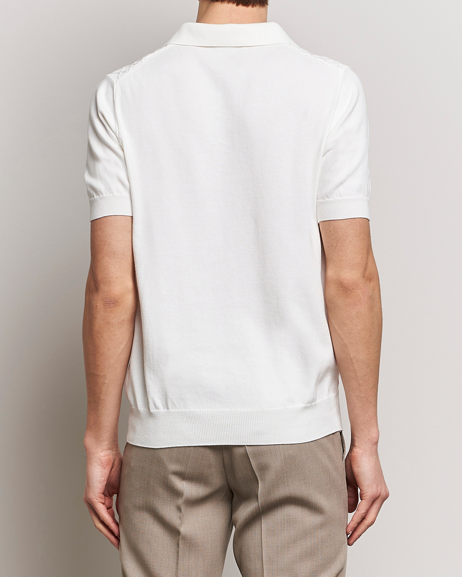 Hombres | Polos | Oscar Jacobson | Mirza Structured Cotton Polo White