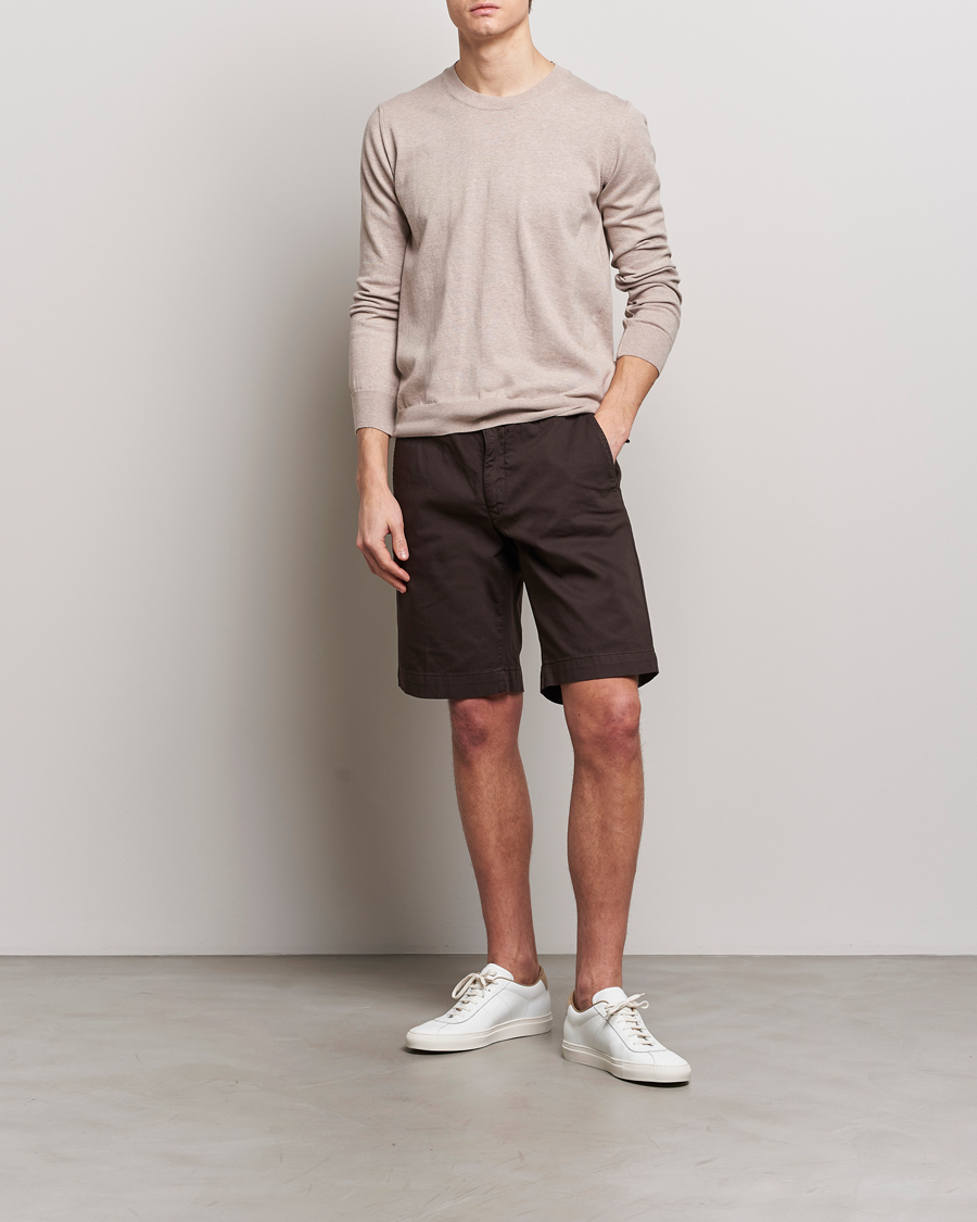 Hombres | Jerséis y prendas de punto | Oscar Jacobson | Valdemar Cotton Crew Neck Beige