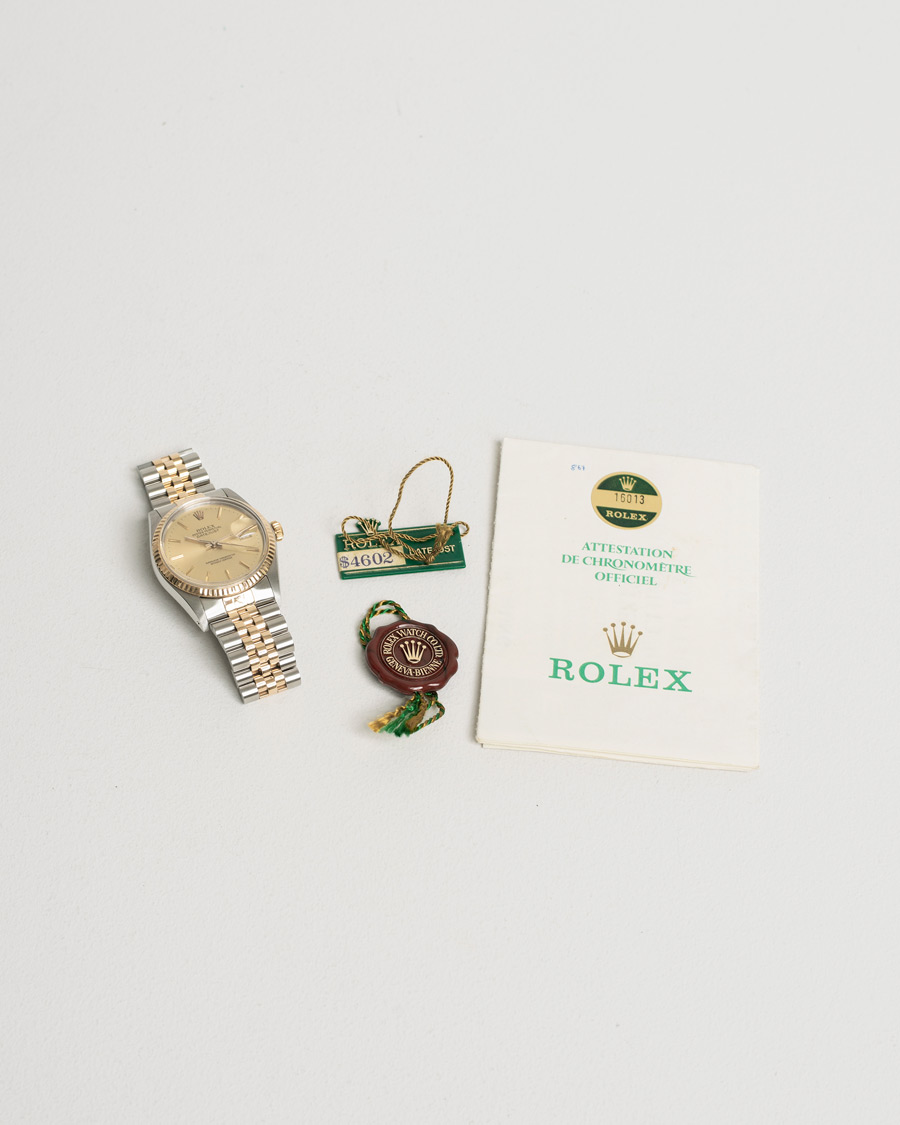 Hombres | Rolex Pre-Owned Datejust 16013 Oystert Perpetual G/S Silver | Rolex Pre-Owned | Datejust 16013 Oystert Perpetual G/S Silver