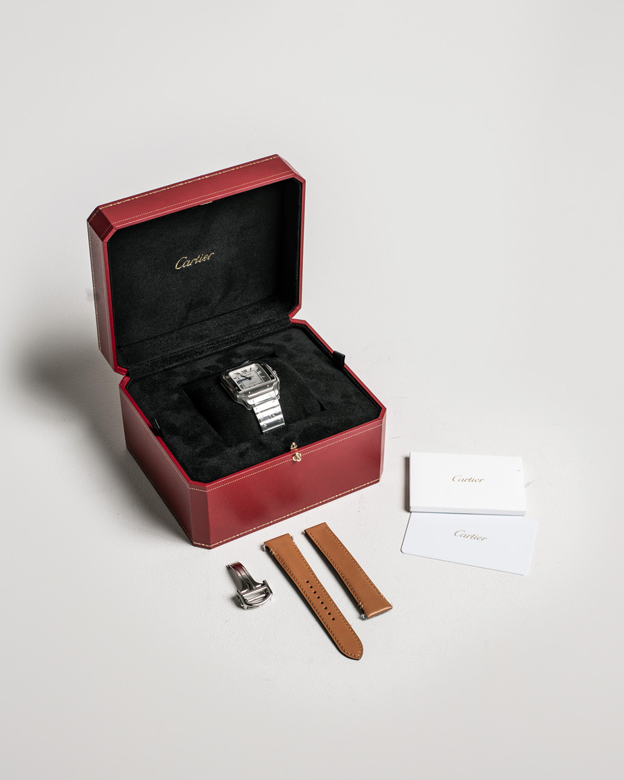 Hombres | Cartier Pre-Owned Santos De Cartier WSSA0029 Steel White Silver | Cartier Pre-Owned | Santos De Cartier WSSA0029 Steel White Silver