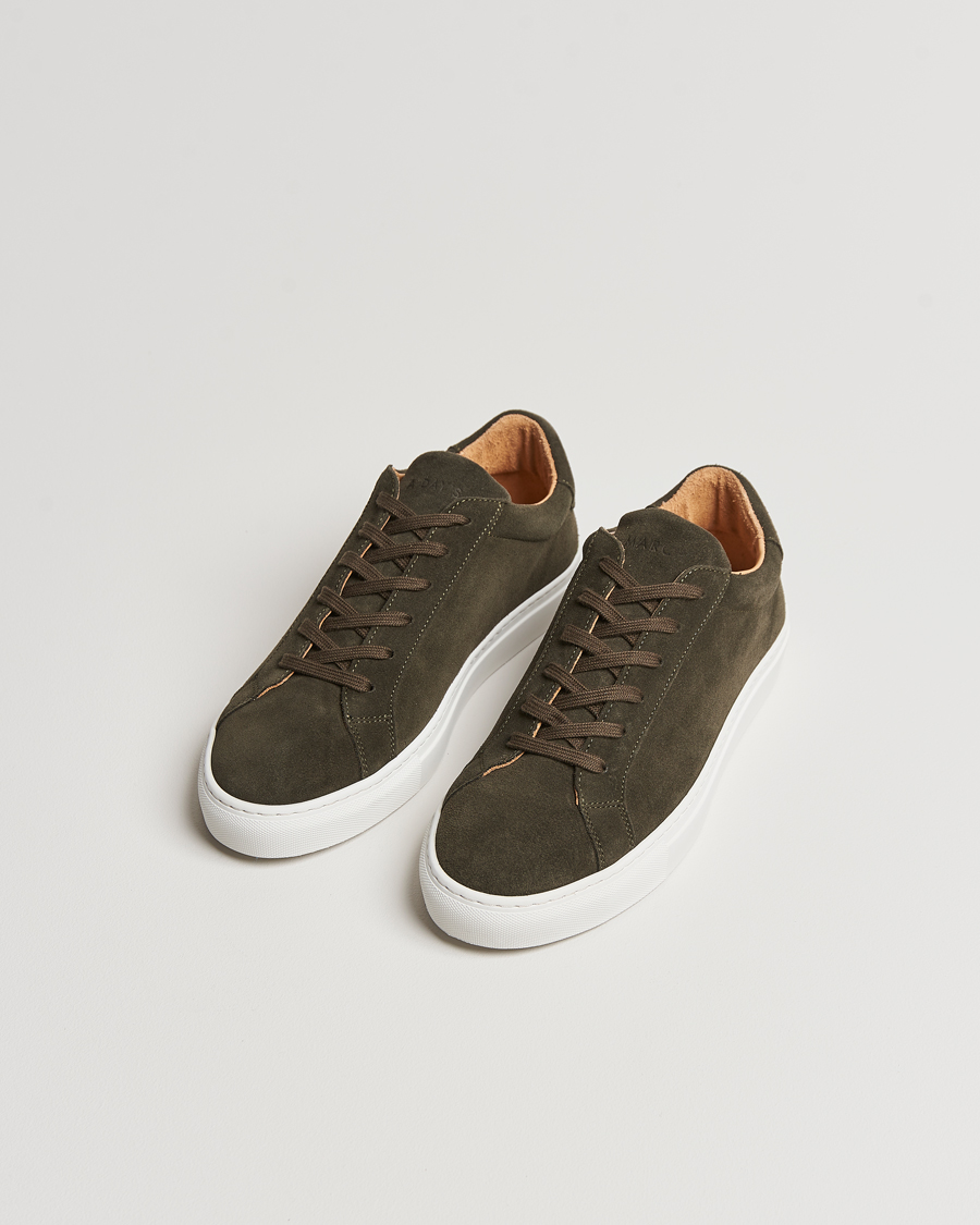Hombres | Business & Beyond | A Day's March | Suede Marching Sneaker Dark Olive