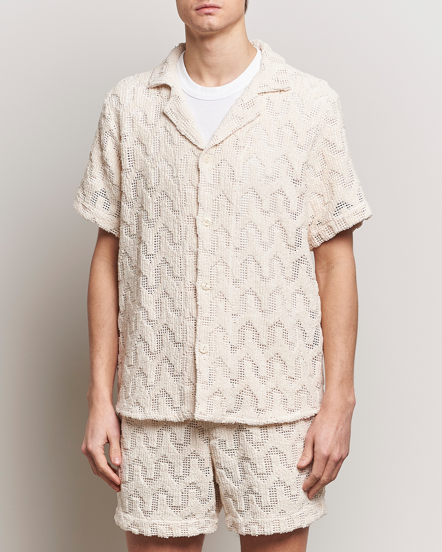 Hombres | Camisas | OAS | Atlas Cuba Crochet Shirt Off White