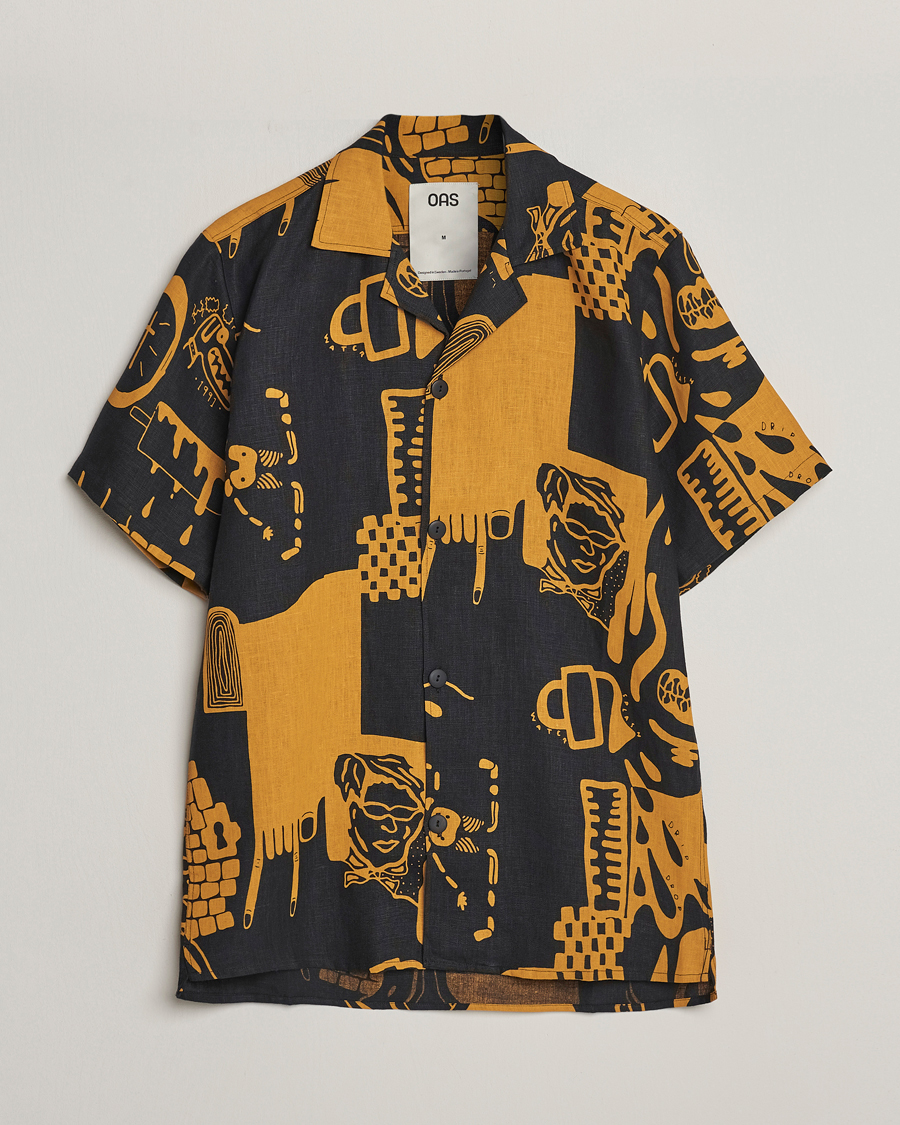 Hombres | Camisas | OAS | Short Sleeve Cuba Linen Shirt Krispy Night