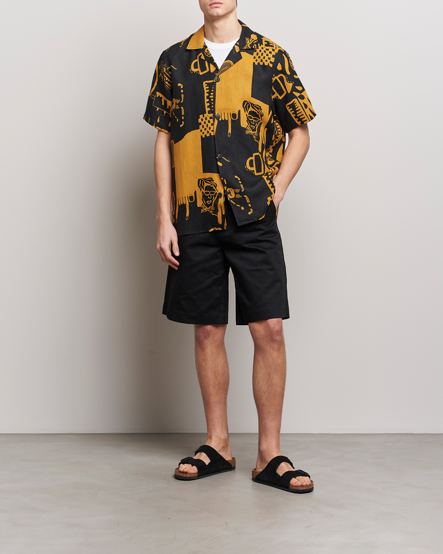 Hombres | Camisas | OAS | Short Sleeve Cuba Linen Shirt Krispy Night