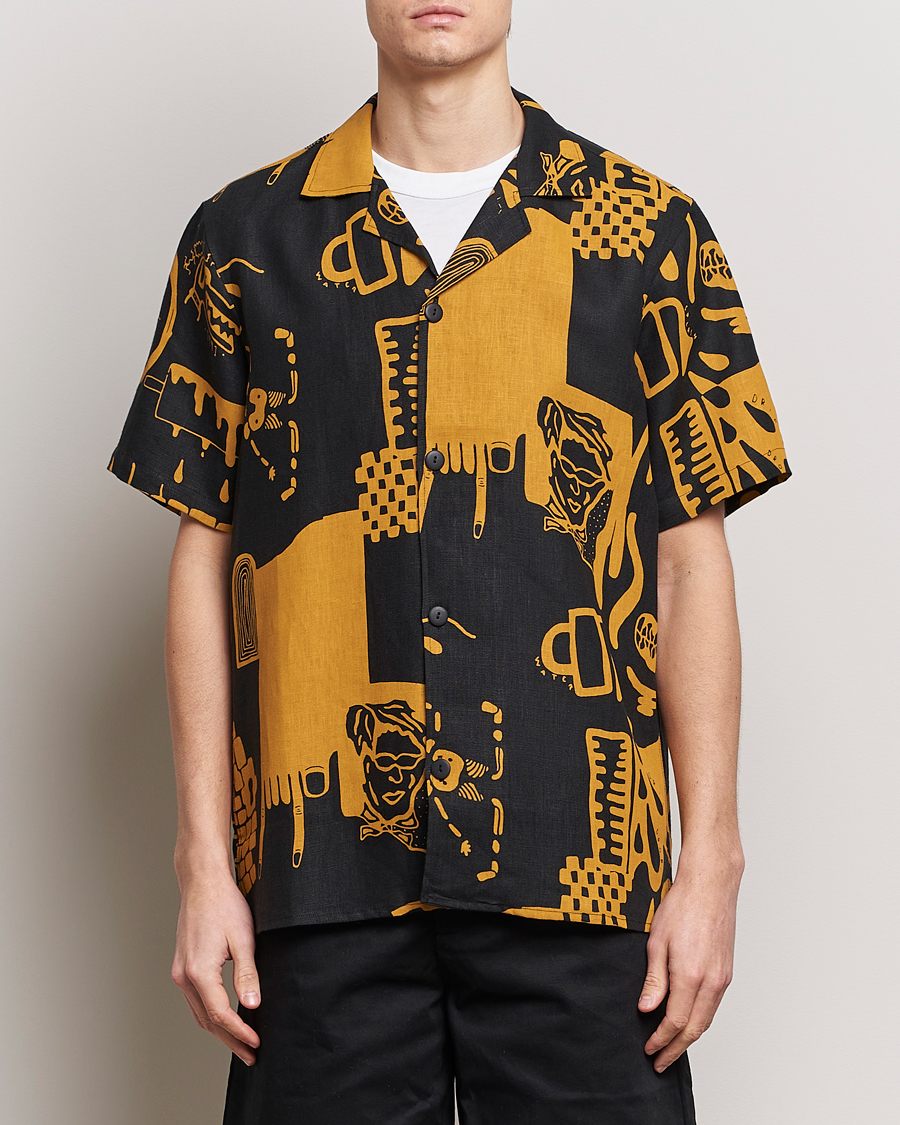 Hombres | Camisas | OAS | Short Sleeve Cuba Linen Shirt Krispy Night