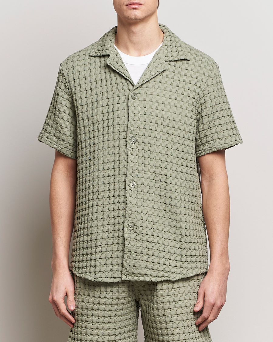 Hombres | Camisas | OAS | Cuba Waffle Shirt Dusty Green