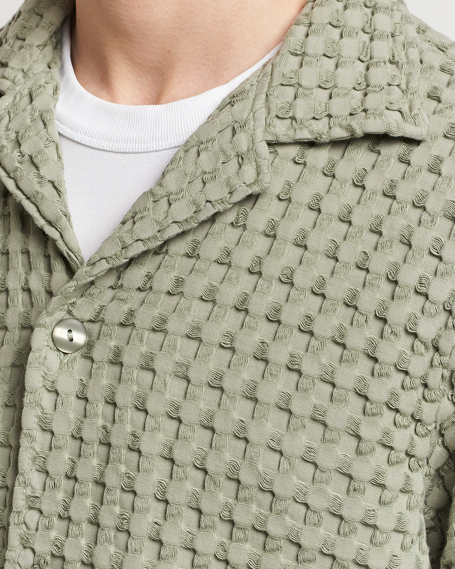 Hombres | Camisas | OAS | Cuba Waffle Shirt Dusty Green