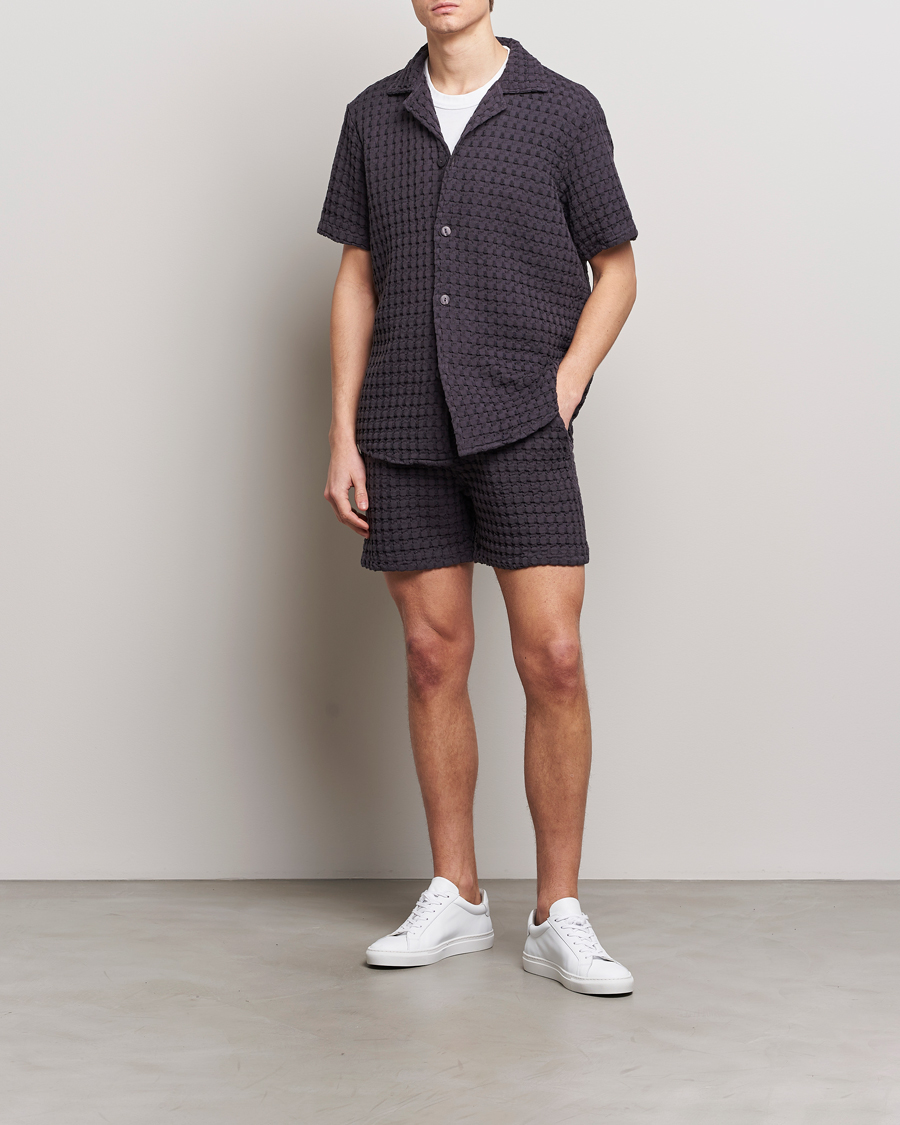 Hombres | Camisas | OAS | Cuba Waffle Shirt Nearly Black