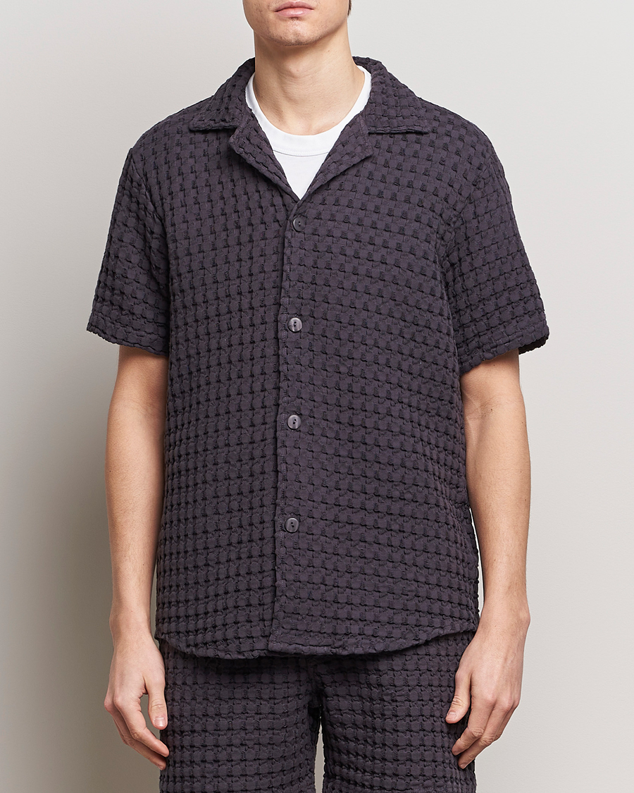 Hombres | Camisas | OAS | Cuba Waffle Shirt Nearly Black