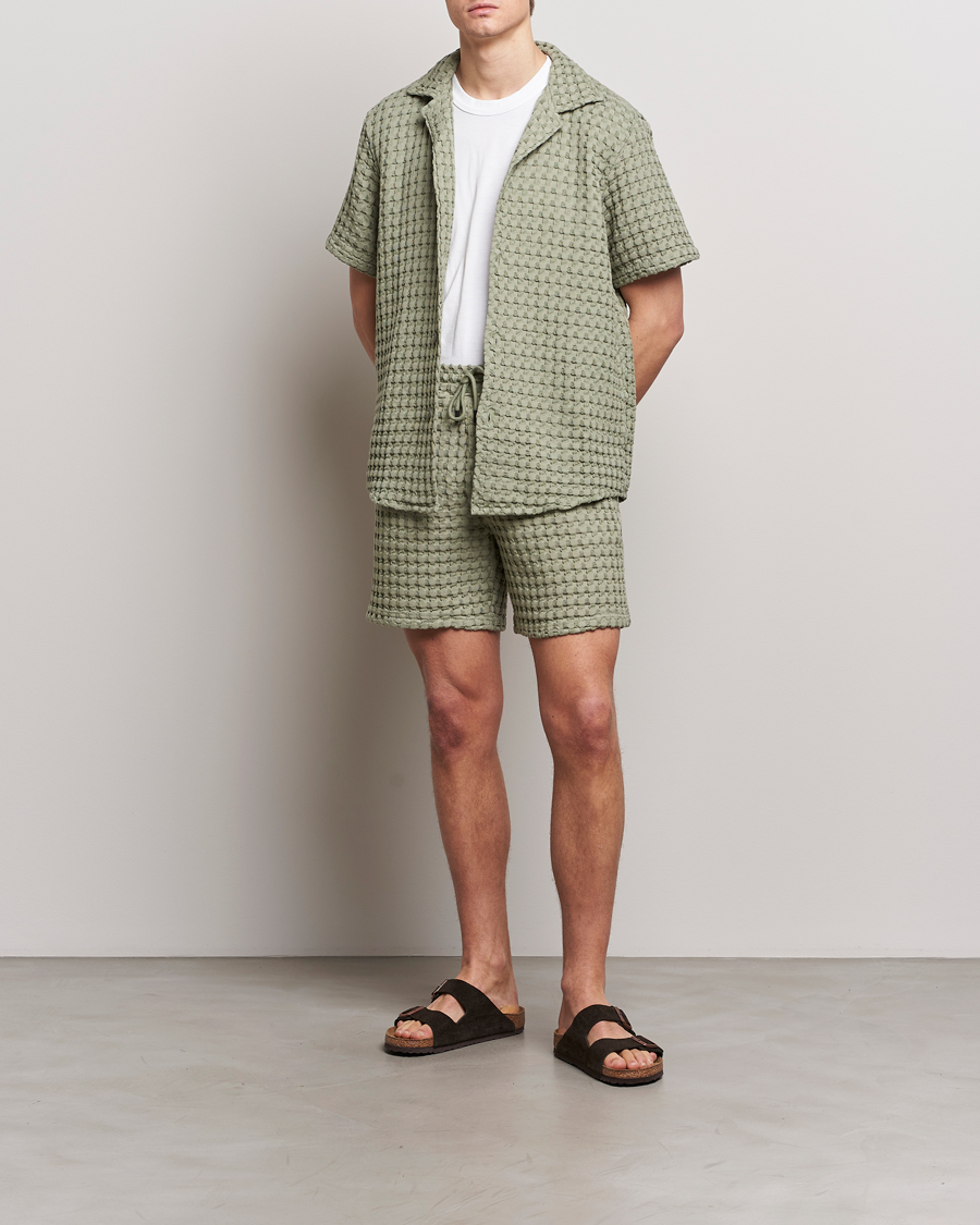 Hombres | Pantalones cortos | OAS | Porto Waffle Shorts Dusty Green