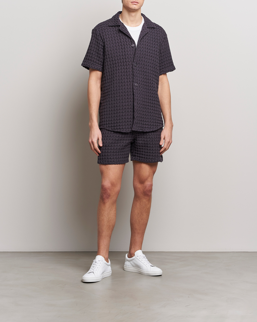 Hombres | Pantalones cortos | OAS | Porto Waffle Shorts Nearly Black