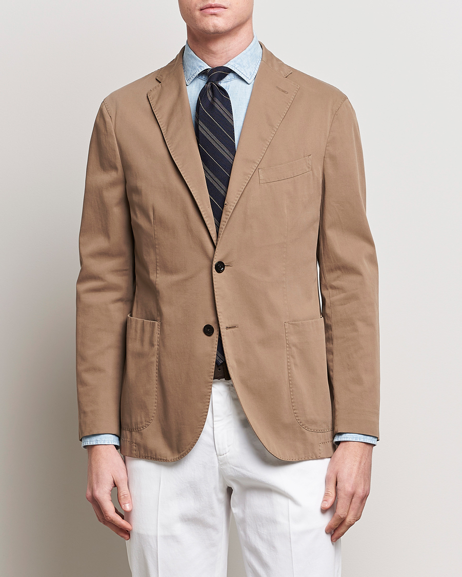 Hombres | Italian Department | Boglioli | K Jacket Cotton Stretch Blazer Beige