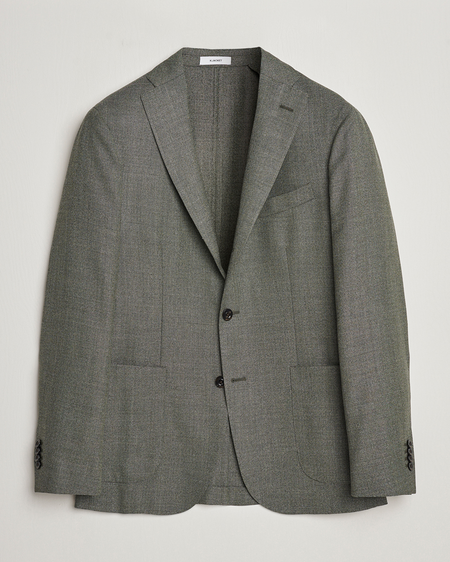 Hombres | Blazers | Boglioli | K Jacket Wool Hopsack Blazer Sage Green