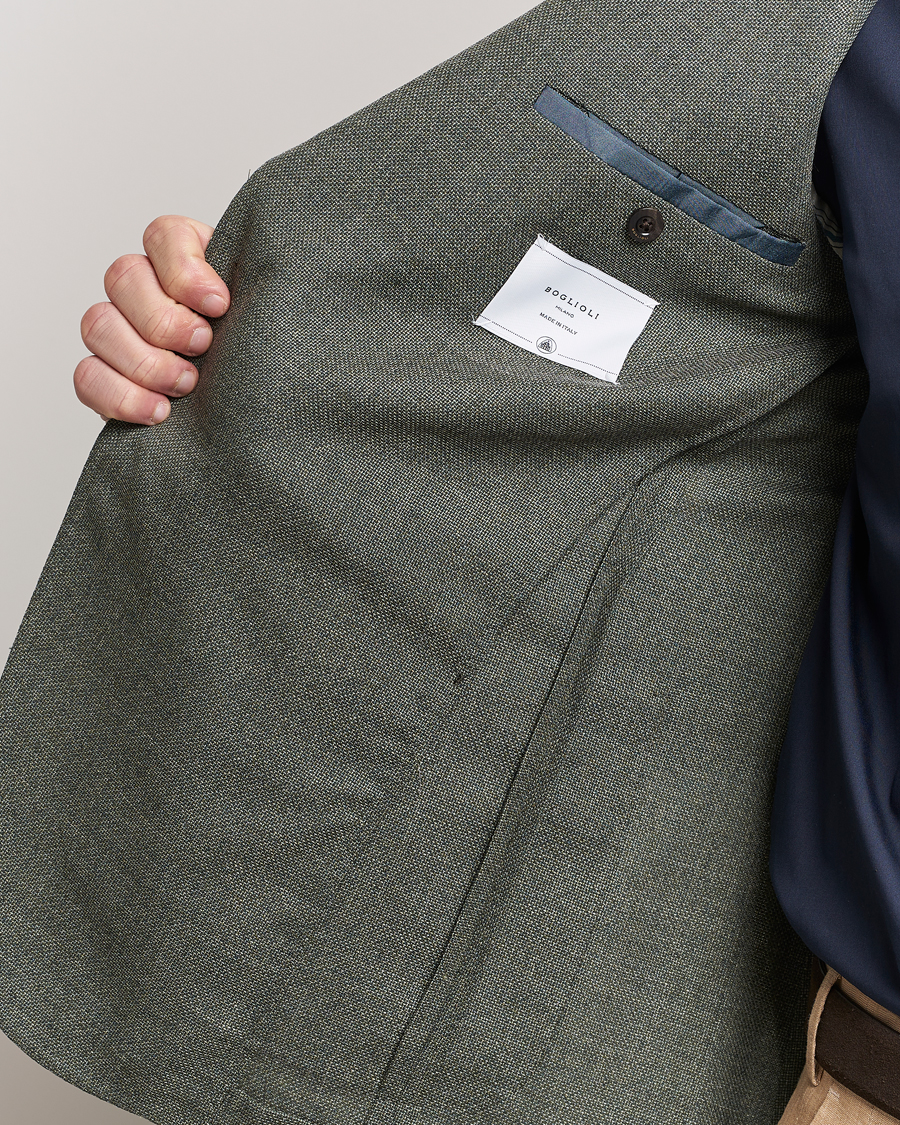Hombres | Blazers | Boglioli | K Jacket Wool Hopsack Blazer Sage Green