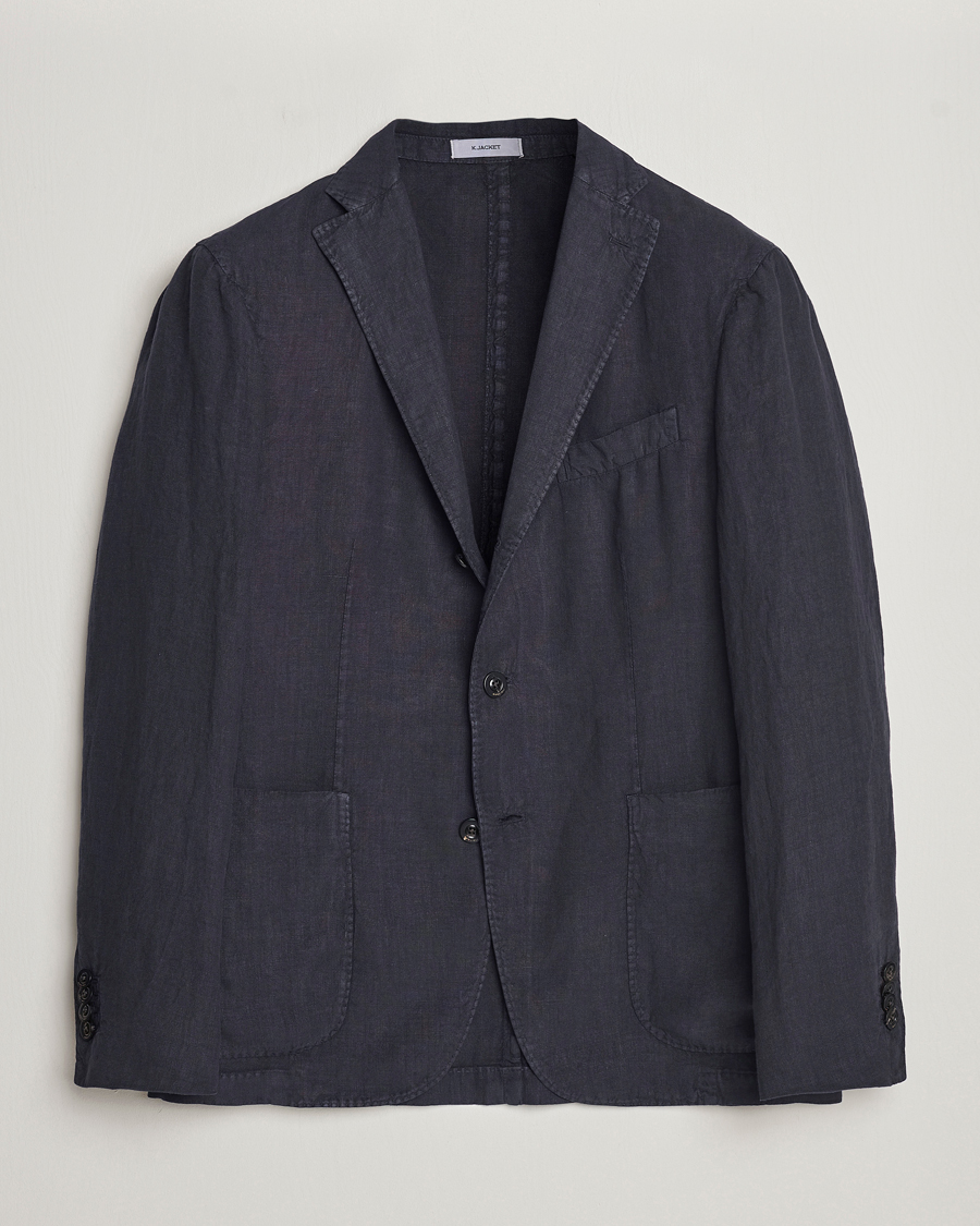 Hombres | Blazers | Boglioli | K Jacket Linen Blazer Navy