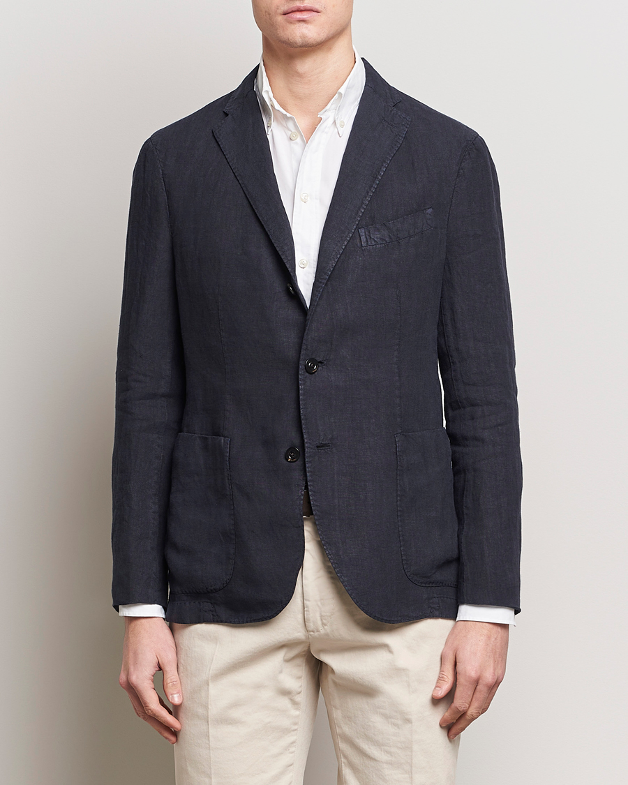 Hombres | Blazers de lino | Boglioli | K Jacket Linen Blazer Navy