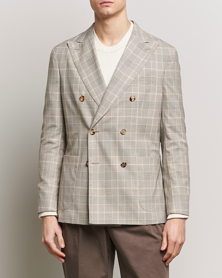 Hombres | Blazers de lana | Boglioli | K Jacket Prince Of Wales Blazer Light Beige