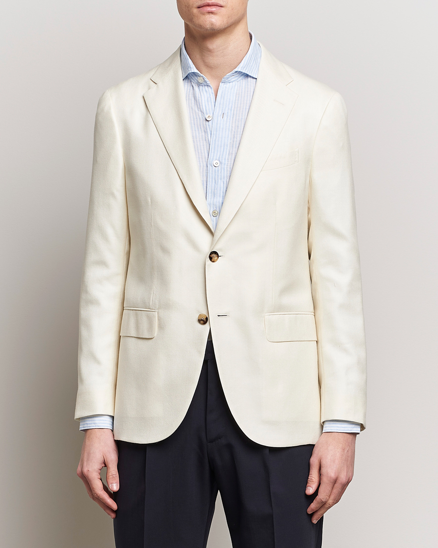 Hombres | Blazers | Boglioli | Cashmere/Silk Cocktail Jacket Off White