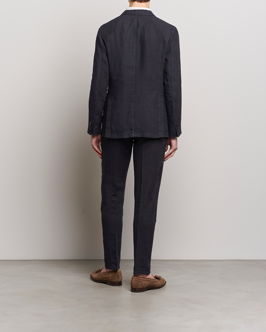 Hombres | Trajes | Boglioli | K Jacket Linen Suit Navy