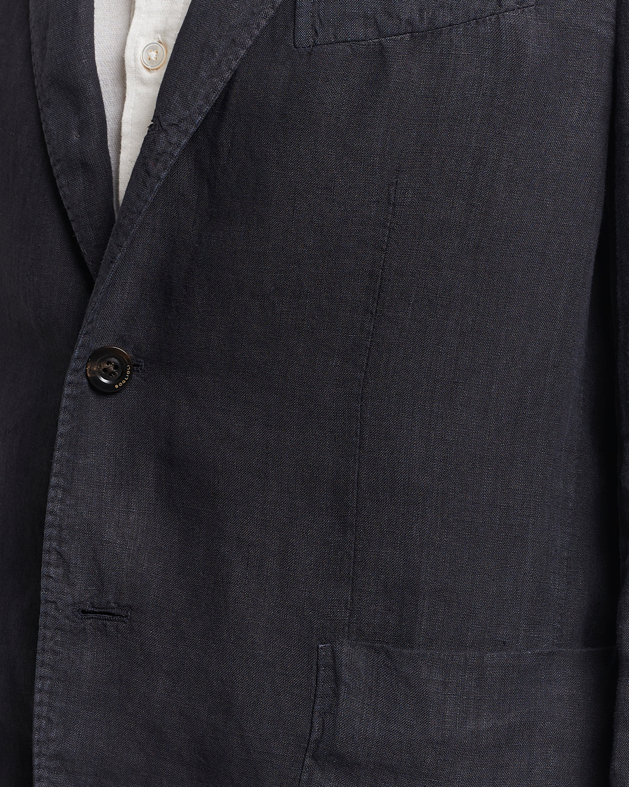 Hombres | Trajes | Boglioli | K Jacket Linen Suit Navy