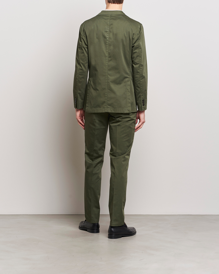 Hombres | Trajes | Boglioli | K Jacket Cotton Satin Suit Forest Green