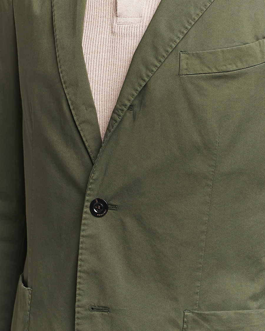 Hombres | Trajes | Boglioli | K Jacket Cotton Satin Suit Forest Green