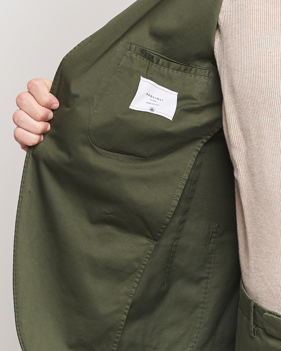 Hombres | Trajes | Boglioli | K Jacket Cotton Satin Suit Forest Green