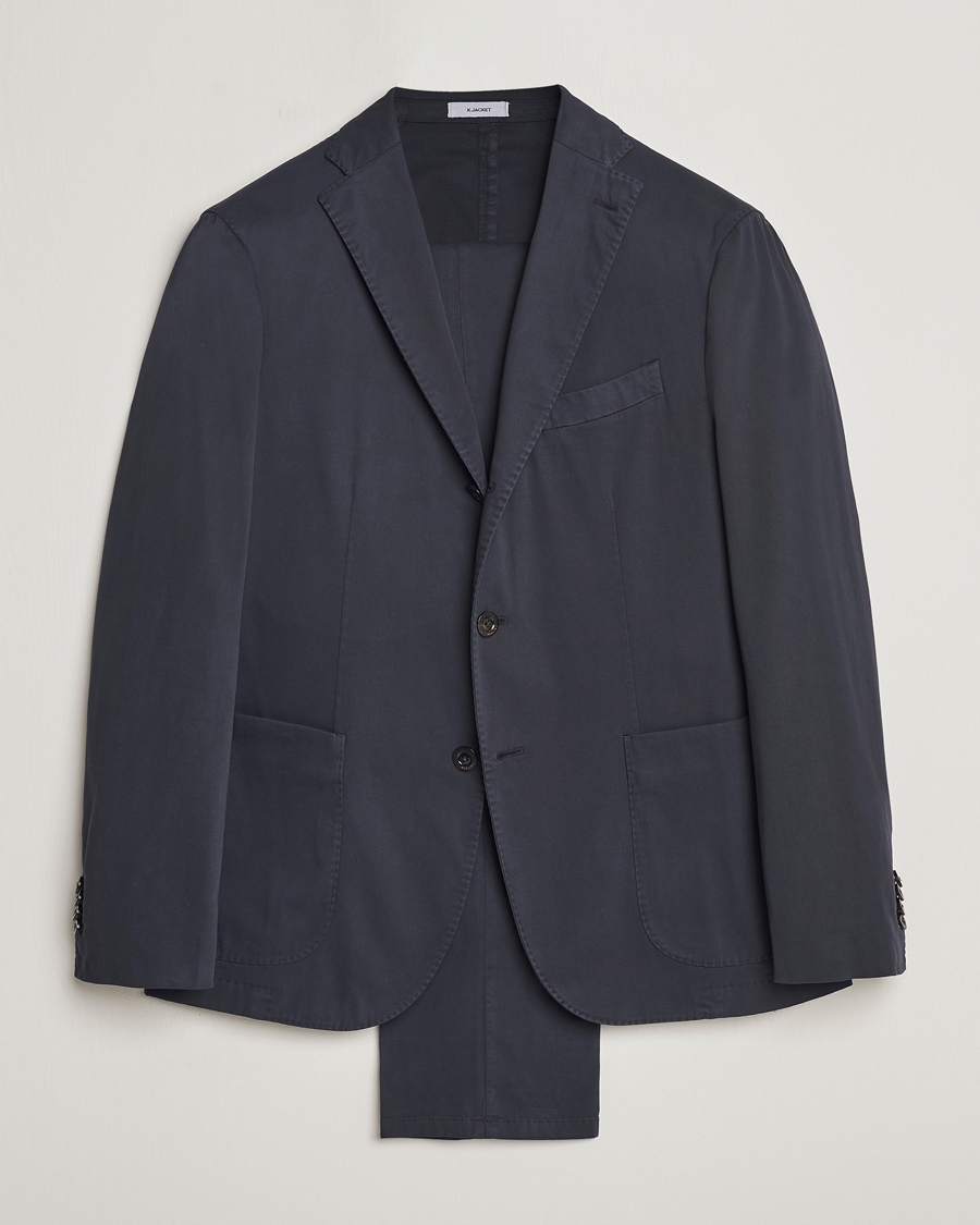 Hombres | Trajes | Boglioli | K Jacket Cotton Stretch Suit Navy