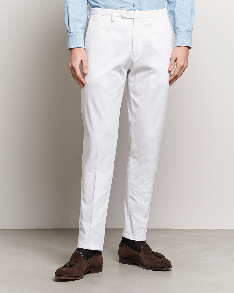 Hombres | Stylesegment formal | Boglioli | Cotton Stretch Chinos White
