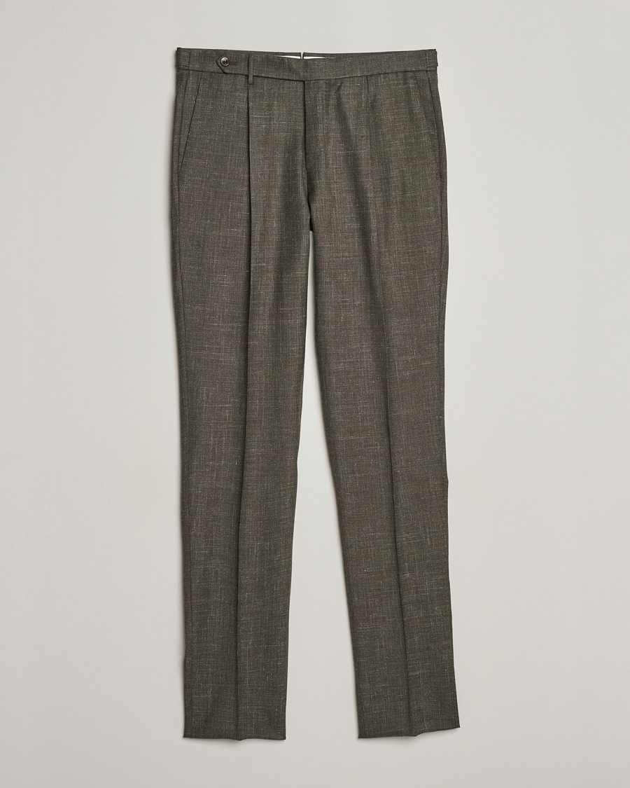 Hombres | Pantalones | PT01 | Gentleman Fit Wool/Silk Trousers Dark Brown