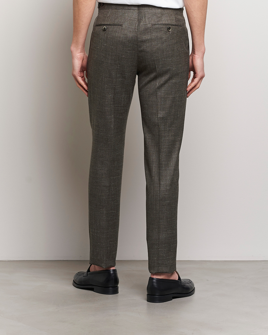 Hombres | Pantalones | PT01 | Gentleman Fit Wool/Silk Trousers Dark Brown