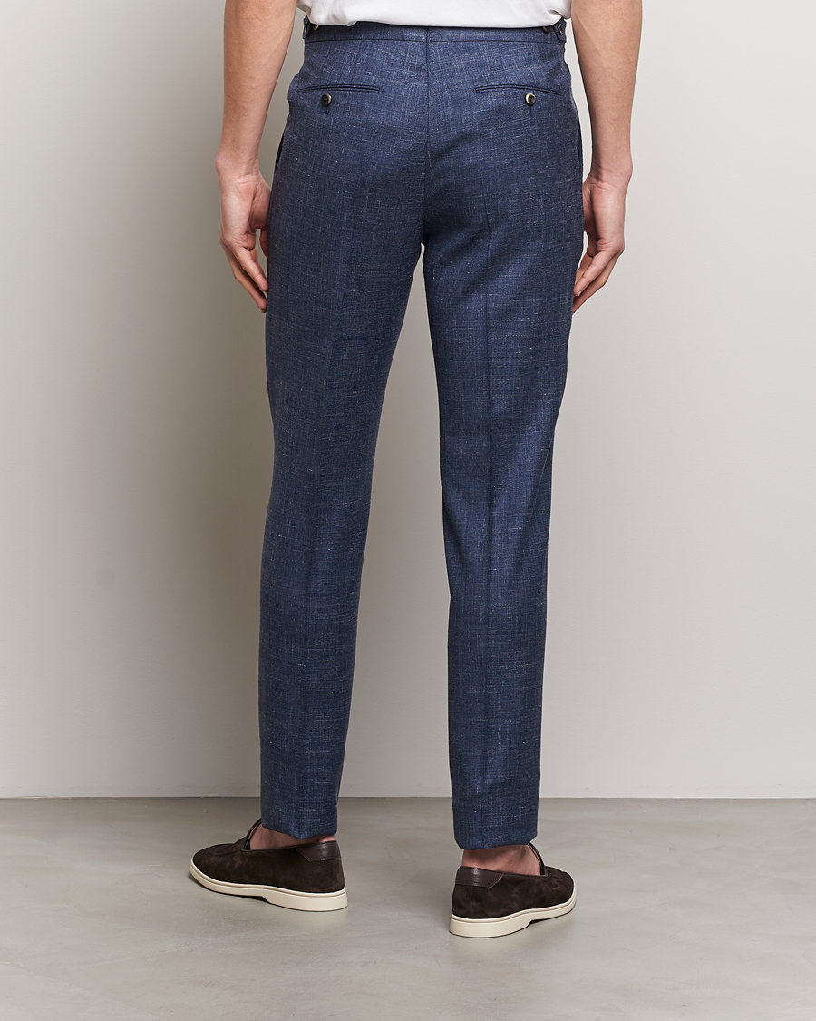Hombres | Pantalones | PT01 | Gentleman Fit Wool/Silk Trousers Navy