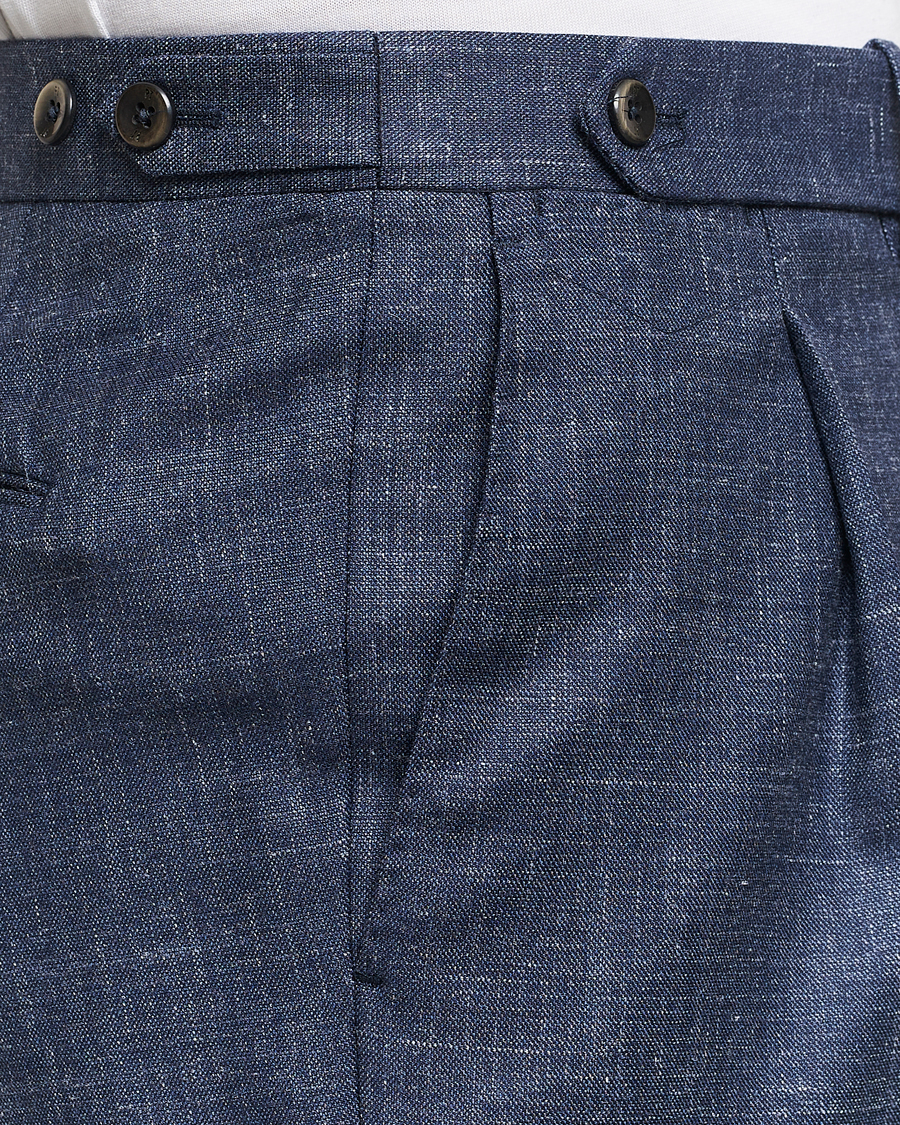 Hombres | Pantalones | PT01 | Gentleman Fit Wool/Silk Trousers Navy